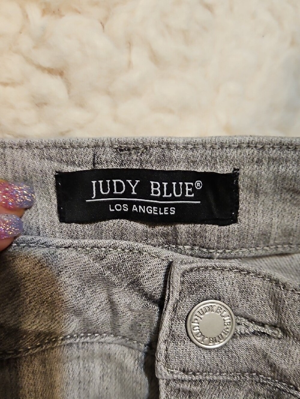 Judy Blue Light Gray Wide-Leg Flare Jeans with Front Seam Detail - Picture 8 of 10